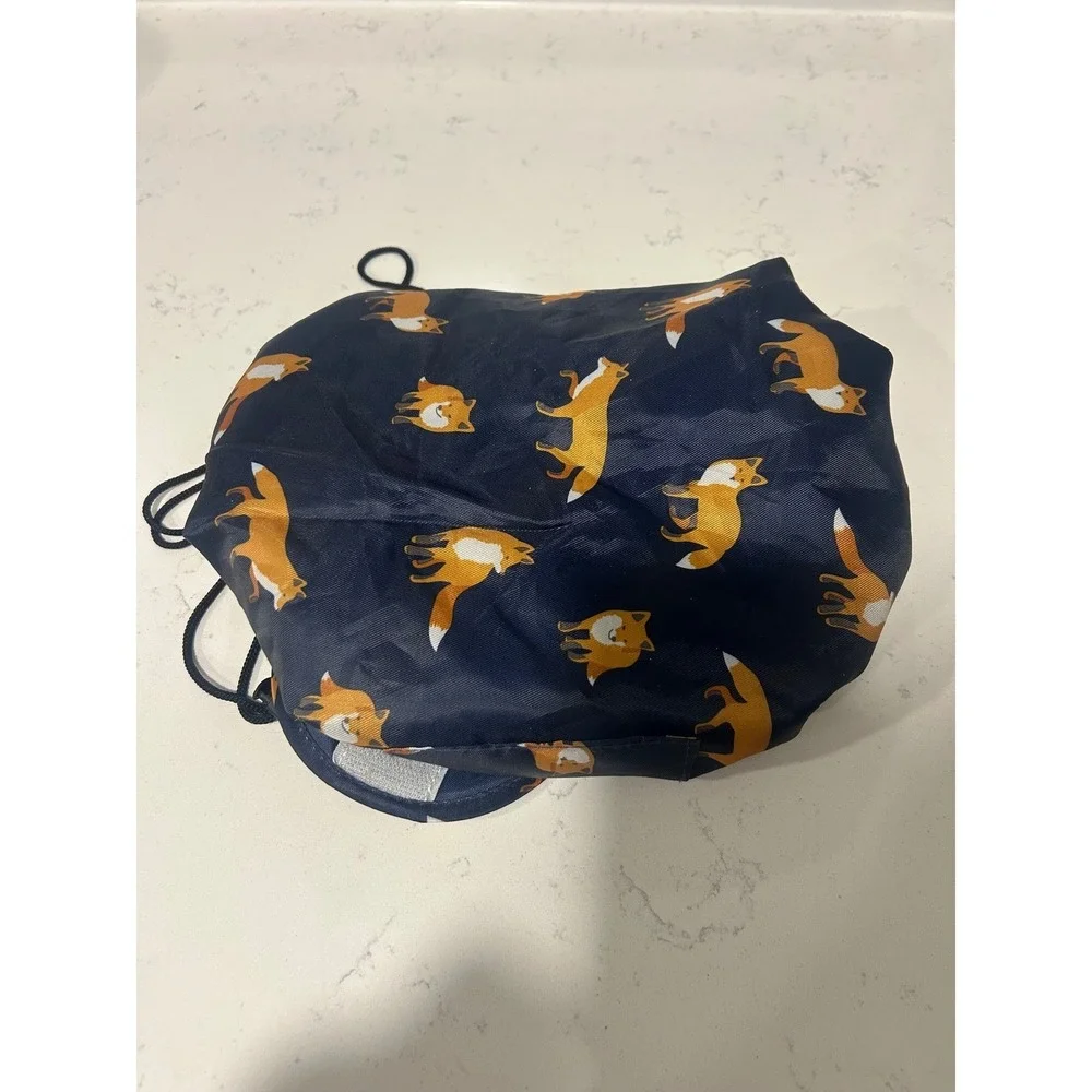Drawstring Makeup‎ Bag Navy Blue Fox Large Capacity Travel Cosmetic Organizer
